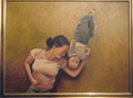 Łukasz Ciaciuch - paintings, Mother with child, oil, canvas, 30cm x 40cm