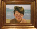 Łukasz Ciaciuch - paintings, Child on the beach, oil, canvas, 35cm x 27cm